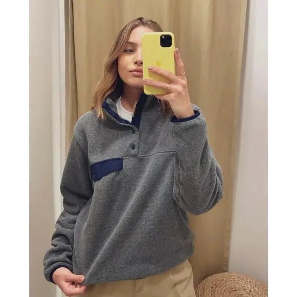 Patagonia Synchilla Snap-T Fleece Pullover Gray Tops - 8