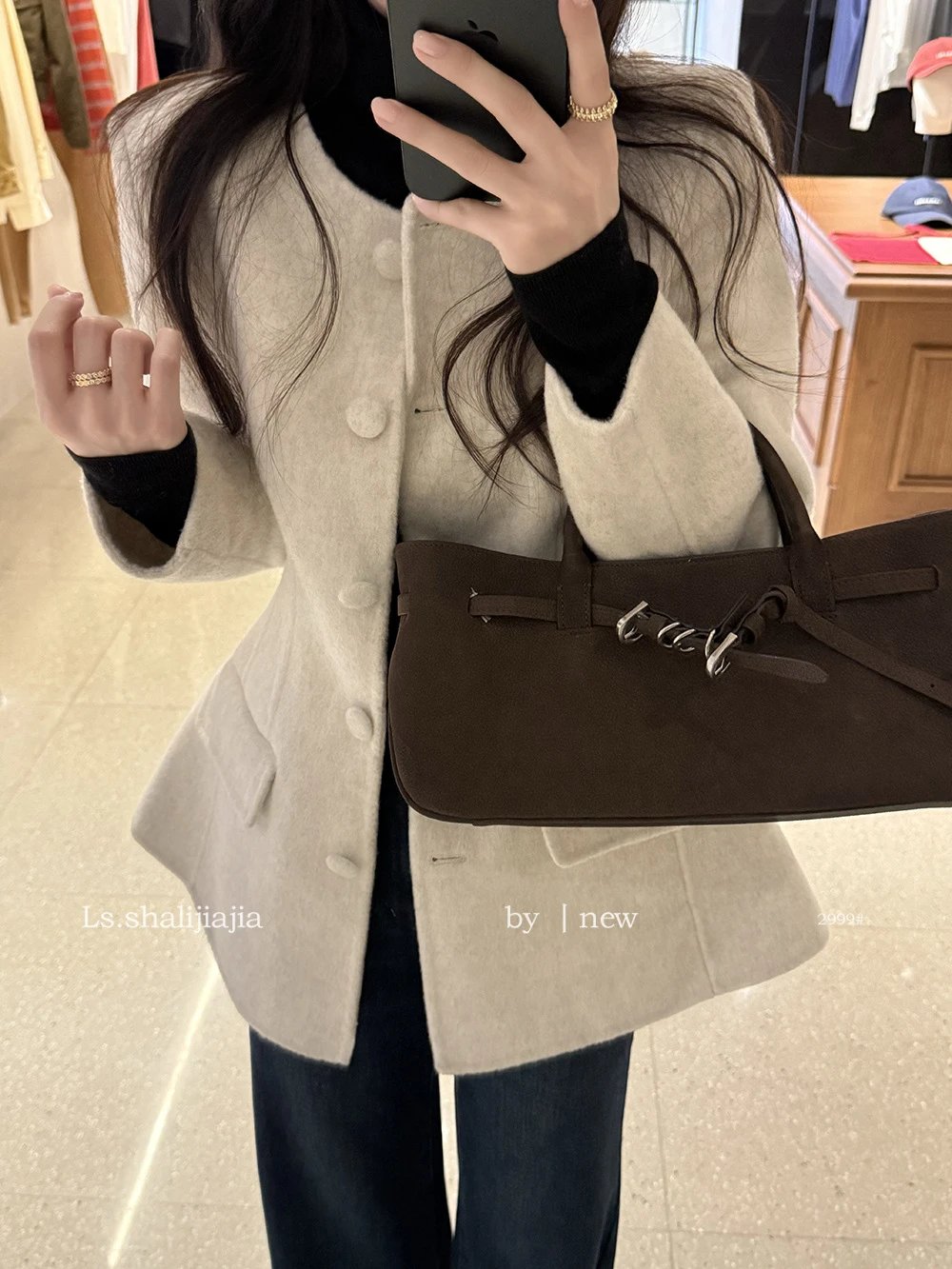 Design Peplum Wool-Blend Coat White Outerwear - 17