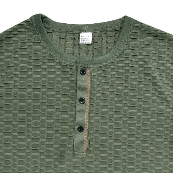 Design Henley T-Shirt Teal Textured - 45