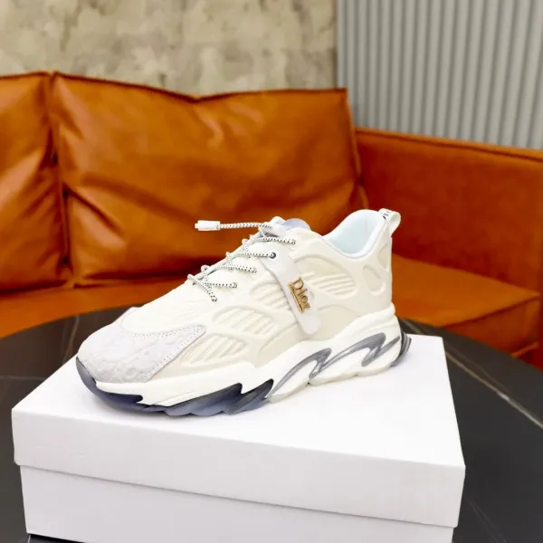 Dior B23 Low White Ice Blue Chunky Sneakers - 2