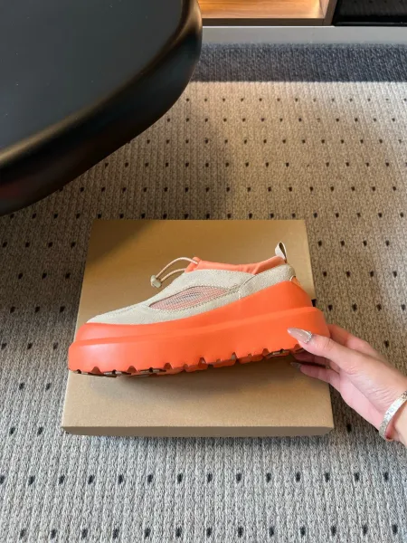 Design Chunky Platform Slip-On Sneakers Orange Beige - 1