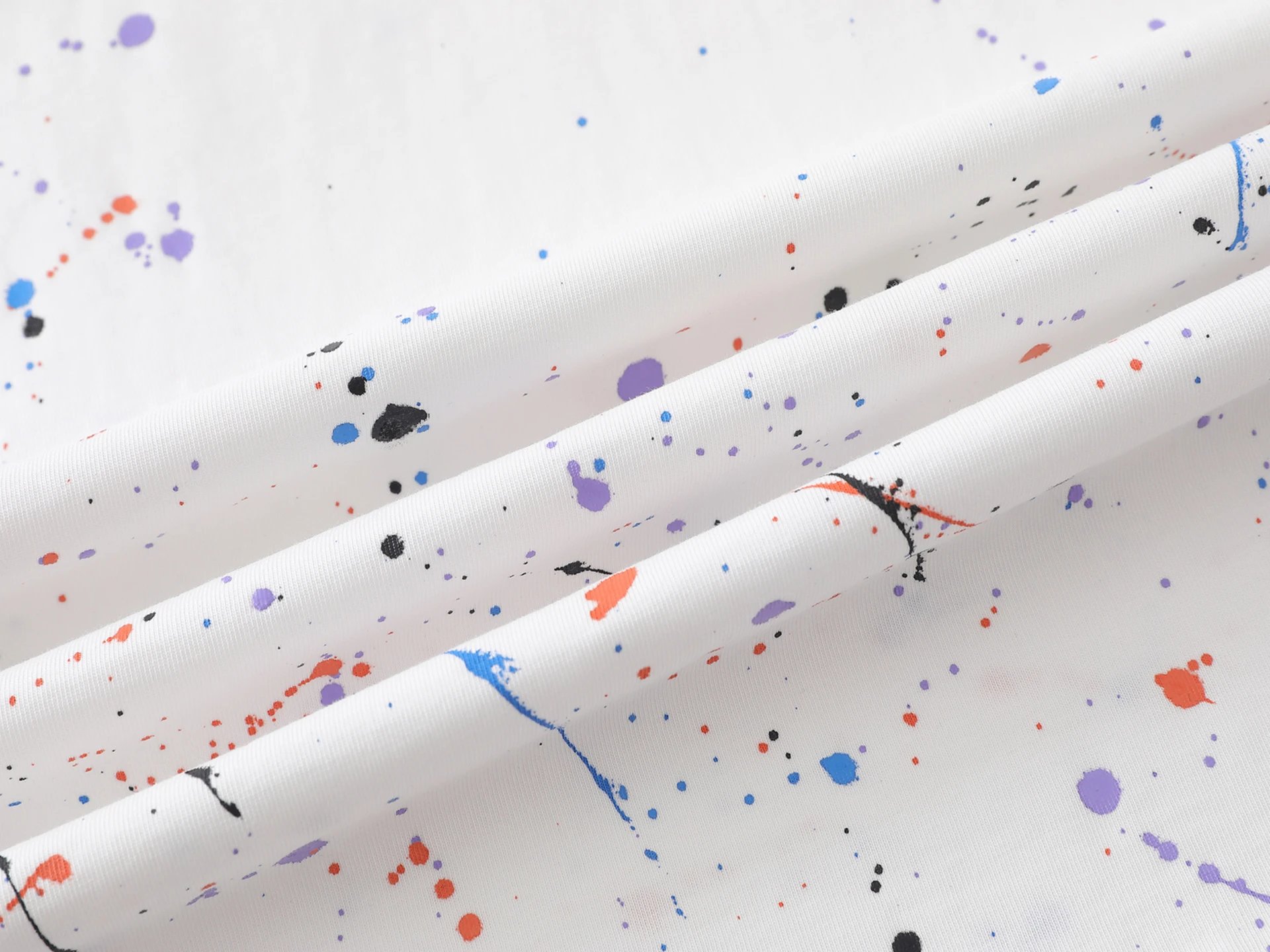 Design BangOuluo Splatter Print White T-Shirt T-Shirts - 16