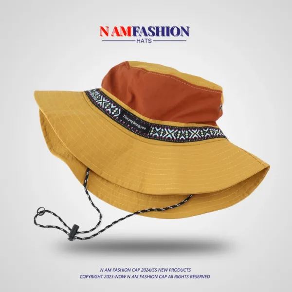 Design N AM Fashion Patchwork Bucket Hat Army Green Hats - 9