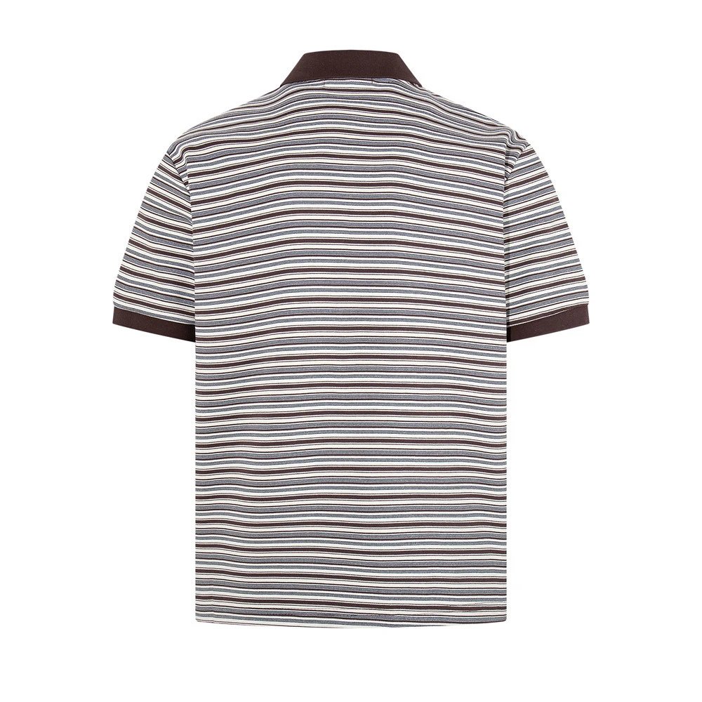 Design Striped Polo Shirt Black Gray Multicolor Tops Polo - 9