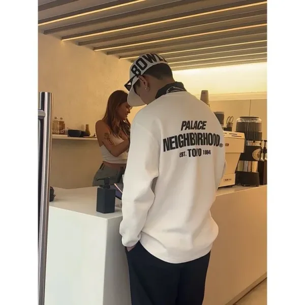 Palace x Neighborhood White Collaboration Hoodie - 1
