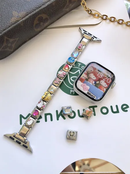 Apple Watch with Custom Charm Bracelet Strap Multicolor Smartwatch - 3