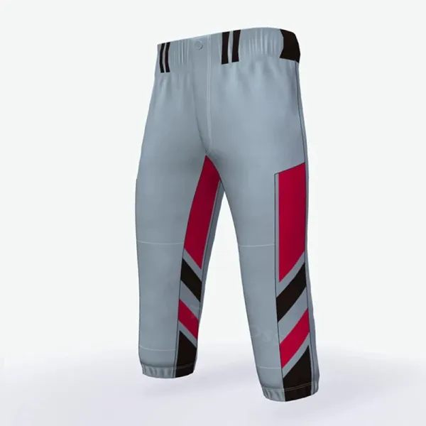 Design Baseball Pants Gray Red Black - 1