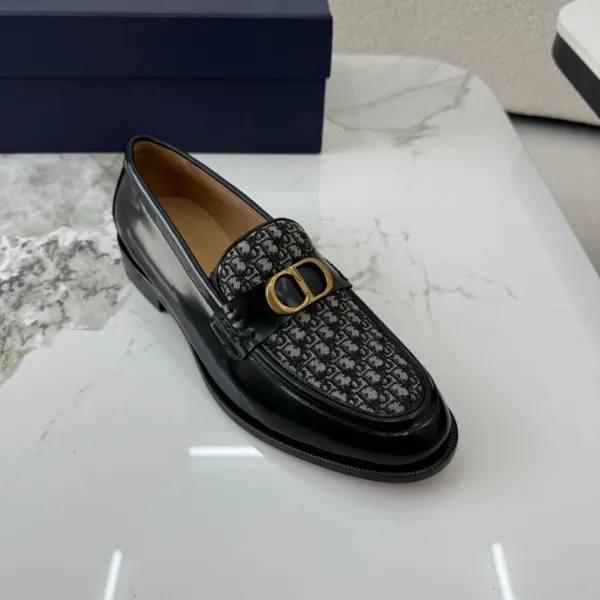 Dior Dior Oblique Loafers Black and Beige - 2