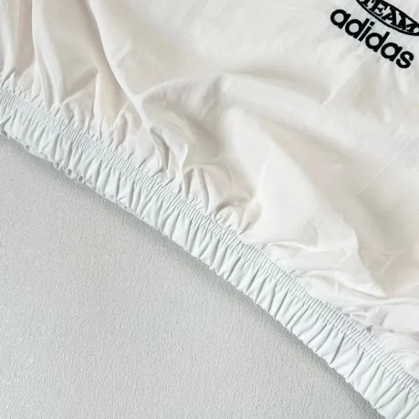 Adidas Originals TEA Windbreaker Cream with Navy and Red Stripes - 22