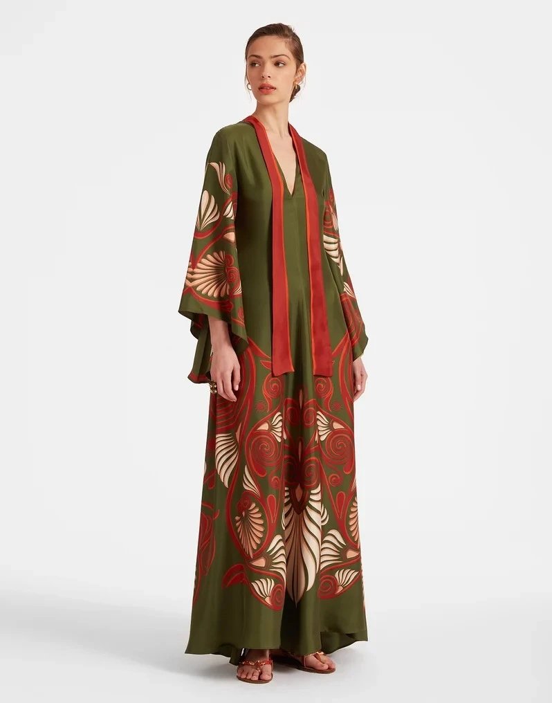 Versace Printed Kaftan Dress Multicolor - 6