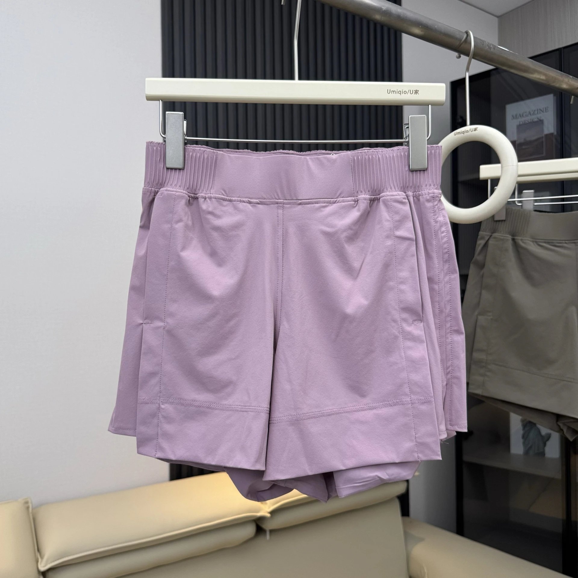 Design Umigio / U Pleated Waist Shorts Lavender Shorts