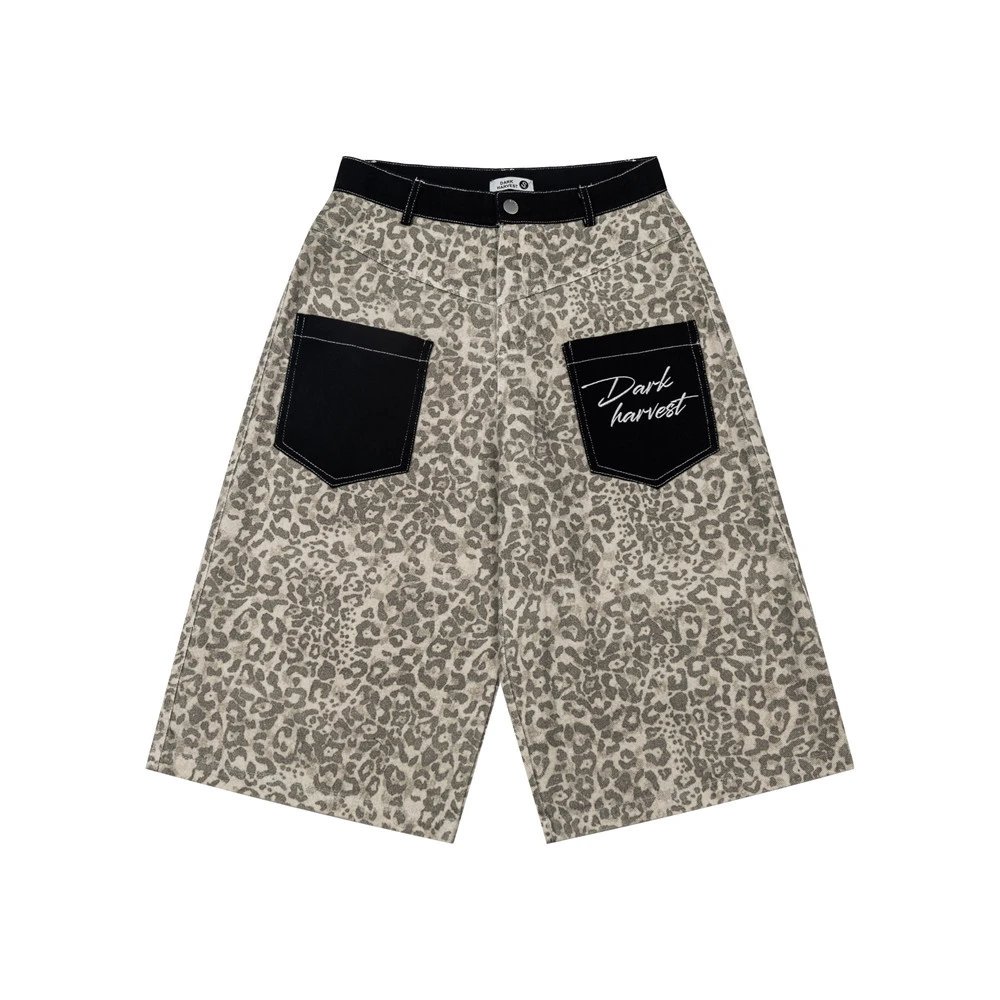 Design Dark Harvest Leopard Print Wide-Leg Shorts