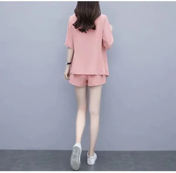 Design Pink Three-Piece Set with Blazer, Tank Top and Shorts - 26