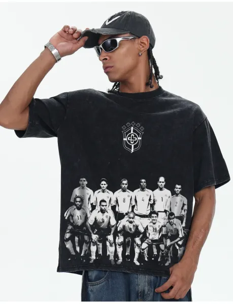 CBF Brazil National Team 2002 World Cup Squad Black T-Shirt - 19