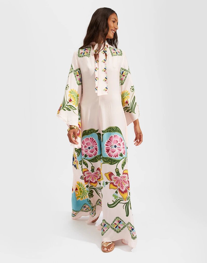 Versace Printed Kaftan Dress Multicolor - 28
