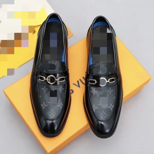 Louis Vuitton Damier Graphite Loafers with Horsebit Buckle Black - 4