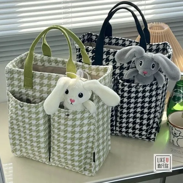Design LIKEU Houndstooth Green Tote Bag - 6