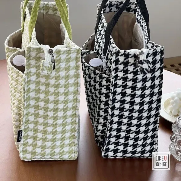 Design LIKEU Houndstooth Green Tote Bag - 10