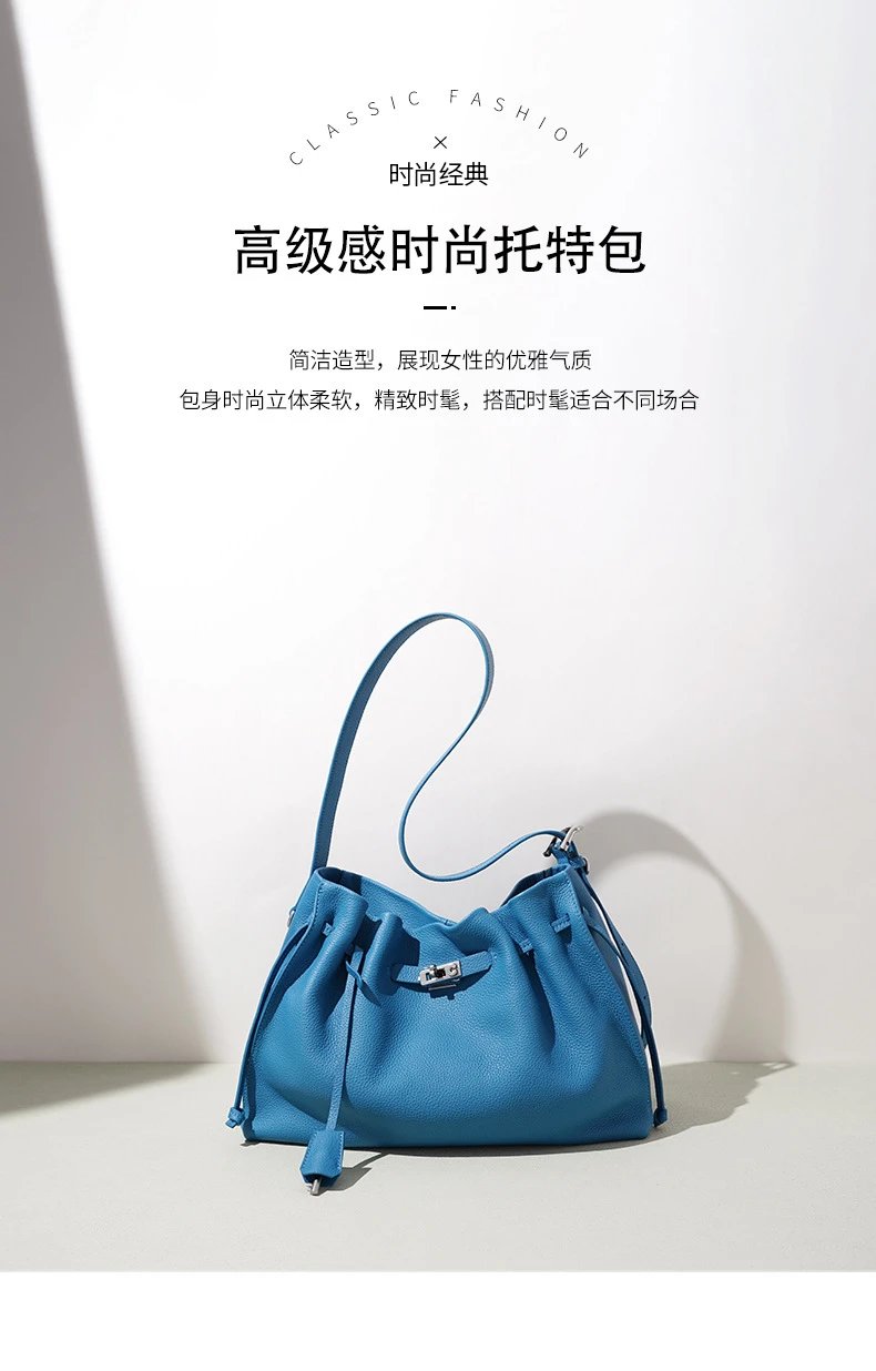 Hermès Picotin Lock Drawstring Bag Blue Togo Leather Shoulder Bag - 2