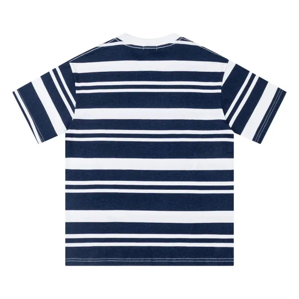 Design Striped Graphic Tee Navy and White T-Shirt - 7
