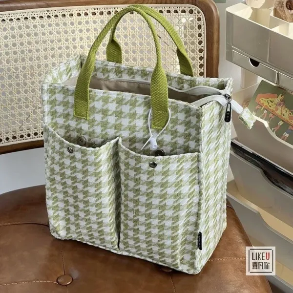 Design LIKEU Houndstooth Green Tote Bag - 21