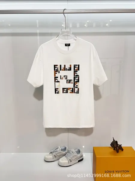 Fendi FF Logo Patchwork T-Shirt Black - 4