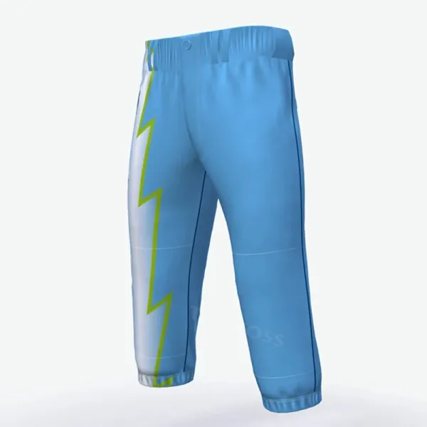 Design Lightning Bolt Graphic Capri Pants Blue - 1