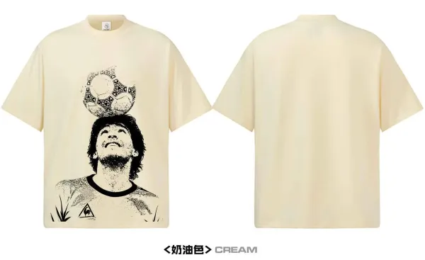 Le Coq Sportif x Messi Graphic Print Beige T-Shirt - 11