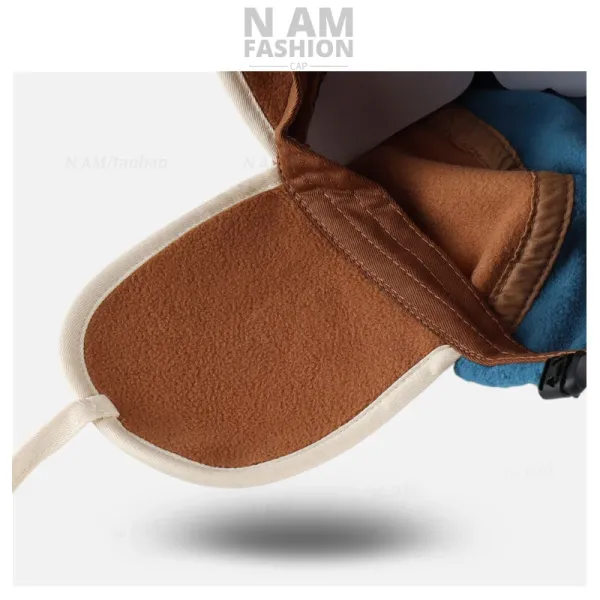Design N AM Fashion Tricolor Fleece Aviator Cap Multicolor Hat Hats - 6