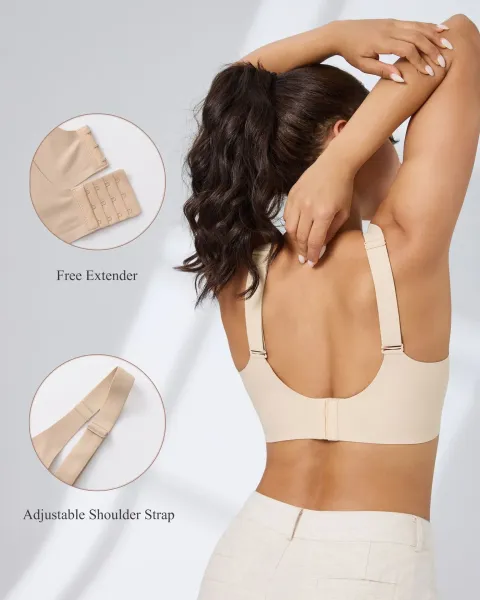 Design Seamless V-Neck Mesh-Panel Bralette Taupe Activewear - 3