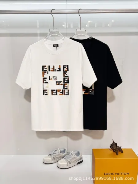 Fendi FF Logo Patchwork T-Shirt Black - 3