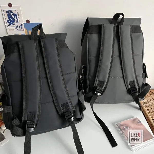 Design Taimeibag Fold-Over Drawstring Backpack Army Green Backpacks - 15