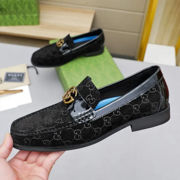 Gucci GG Marmont Loafers Black Monogram Suede Loafers - 4
