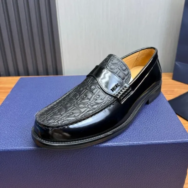 Dior Oblique Loafer Black Patent Leather Loafers - 1
