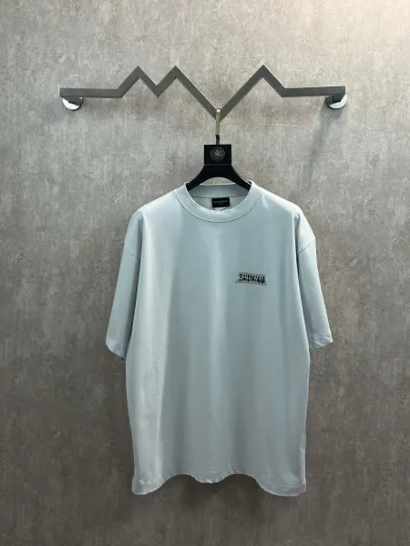 Balenciaga Logo Patch T-Shirt Light Gray T-Shirt - 1