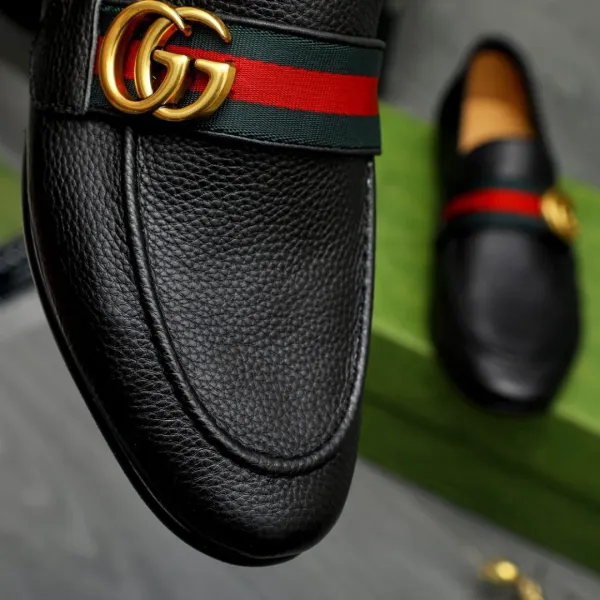 Gucci Horsebit Loafer Black Leather Loafers - 7