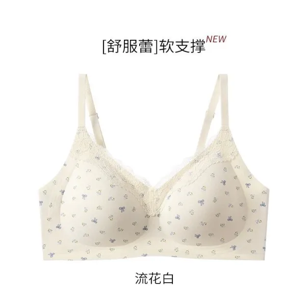 Design Comfort Soft Support Floral White Bra Underwear - 1