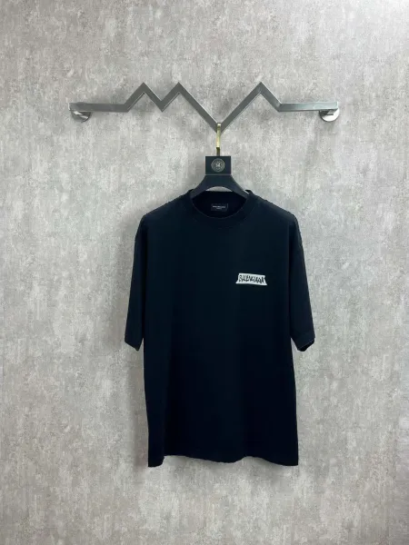 Balenciaga Logo Patch Black T-Shirt - 1