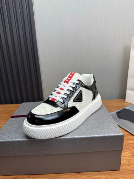 Prada Re-Nylon Sneakers White Red Mesh Sneakers - 4