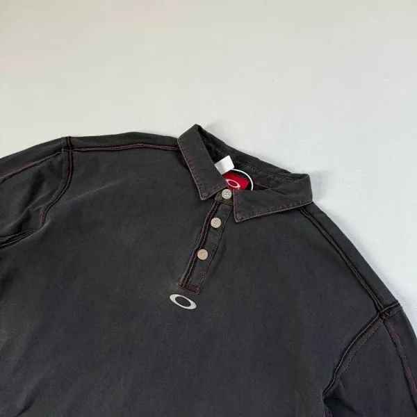 Oakley VTG x Oakley Long Sleeve Polo Black Polo Shirt - 6