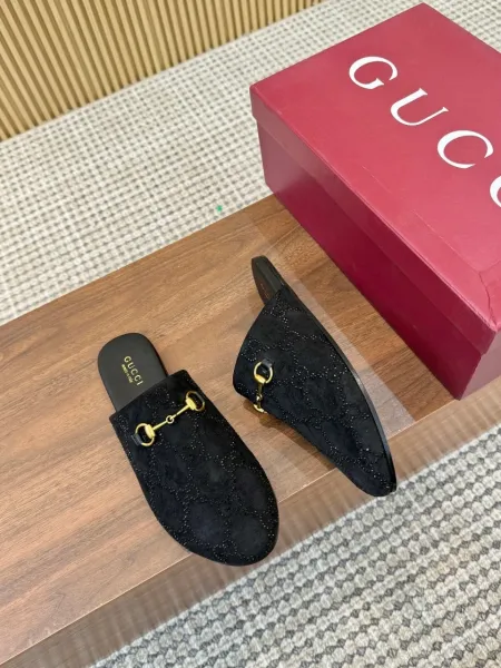 Gucci Princetown Horsebit Mule Beige Suede Slippers - 4