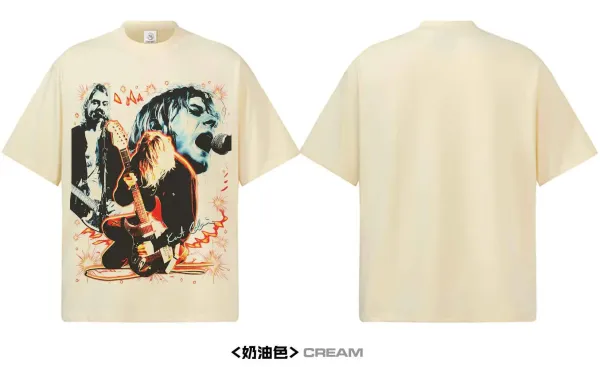 Nirvana x Unknown Artist Graphic Print Beige T-Shirt - 13