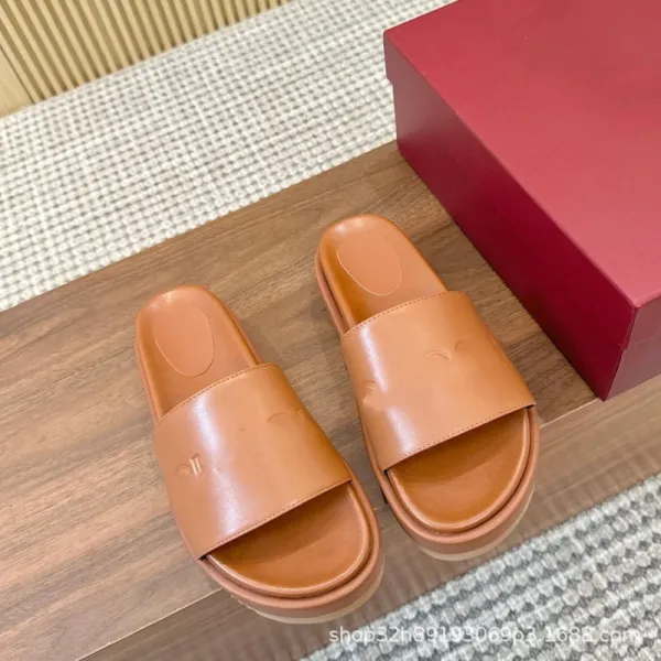 Gucci Logo-Embossed Platform Slide Black Sandals Slippers - 3