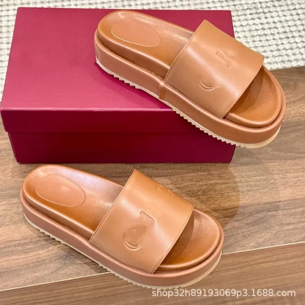 Gucci Logo-Embossed Platform Slide Black Sandals Slippers - 4