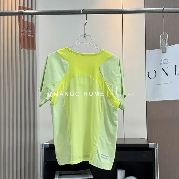 Design Color-Block Panel T-Shirt in Army Green and Blue - 7