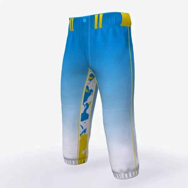Design Gradient Baseball Pants Blue Yellow Multicolor - 1