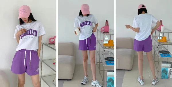 Design Brooklyn EST 1997 Arch Logo T-Shirt and Shorts Set Orange Sets - 8