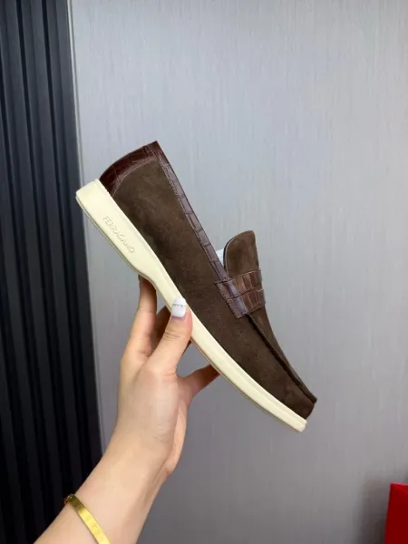 Hogan HXM281 White Suede Loafer - 10