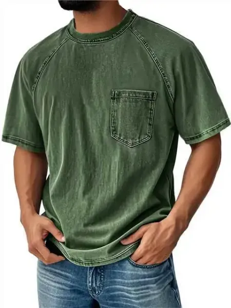 Design Denim-Effect Pocket T-Shirt Blue T-Shirts - 4