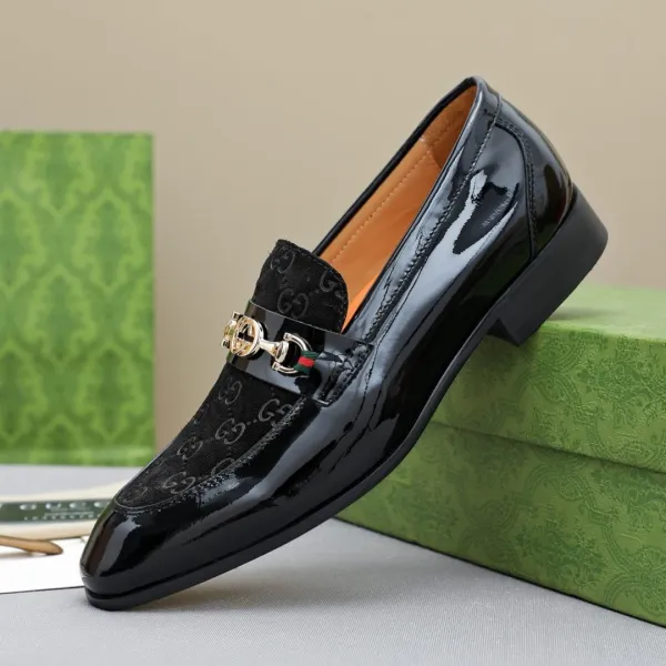 Gucci Horsebit Loafer Black Patent Leather GG Monogram Loafers - 4